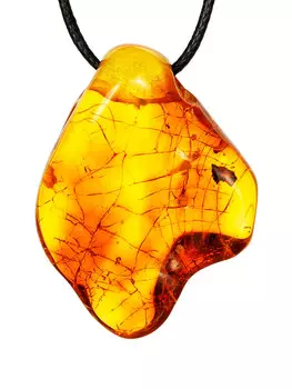 Крупная необычная подвеска из натурального янтаря природной формы