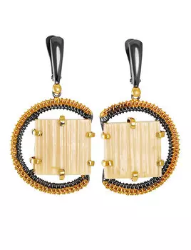 Крупные серьги с натуральным бивнем мамонта «Эра»