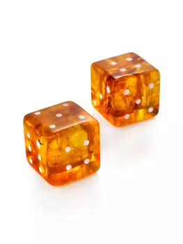 Кубики янтарные для игры в нарды