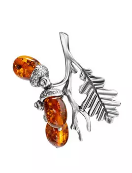 Кулон из натурального балтийского янтаря «Жёлуди»