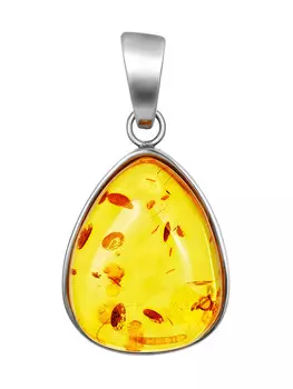 Кулон из натурального лимонного янтаря