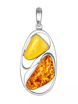 Кулон из натурального янтаря двух оттенков Bella Terra
