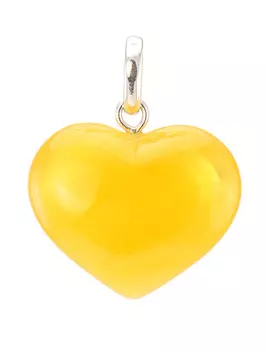 Кулон из натурального янтаря «Сердце медовое»