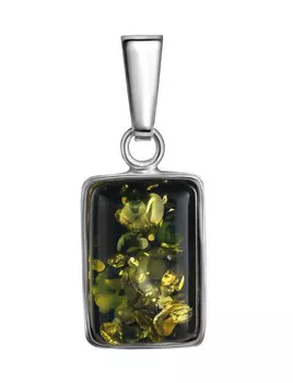 Кулон из натурального янтаря в серебре «Спарта»