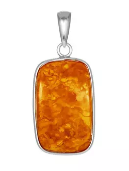 Кулон из живописного янтаря медового цвета