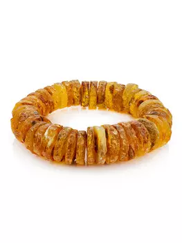 Лечебный браслет из натурального янтаря «Шайбы пестрые»