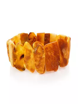 Лечебный браслет из янтаря с красивой текстурой «Помпеи»