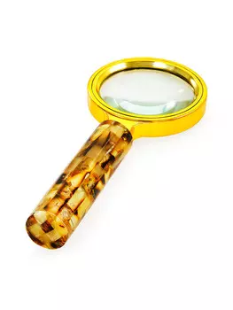 Лупа с рукояткой, украшенной янтарной мозаикой