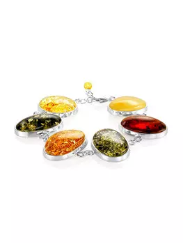 Нарядный браслет с натуральным янтарём «Глянец»