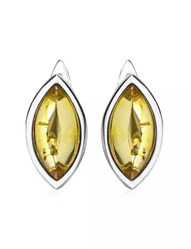 Небольшие элегантные серьги из лимонного янтаря «Амарант»