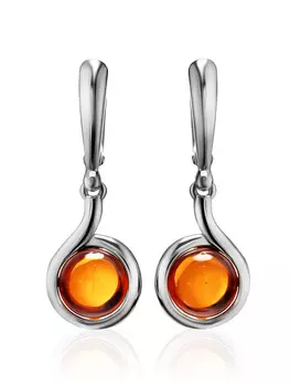 Небольшие серьги из натурального янтаря «Ягодка»