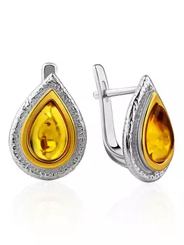 Небольшие серьги «Пигмалион» из золотистого янтаря