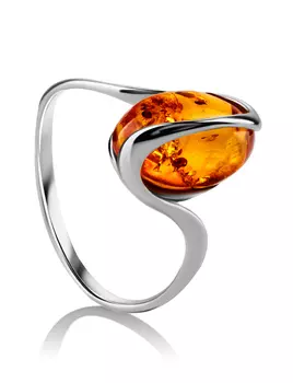 Небольшое кольцо «Милан» из золотистого янтаря