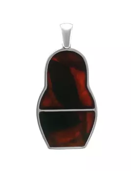 Небольшой кулон из янтаря вишнёвого цвета Matryoshka®