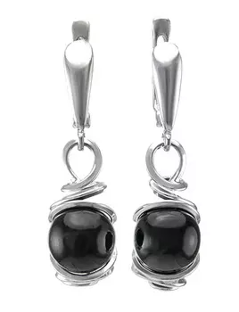 Нежные серьги с натуральным балтийским янтарём вишнёвого цвета «Валенсия»