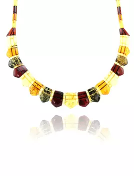 Оригинальное эффектное колье из натурального янтаря «Клеопатра»