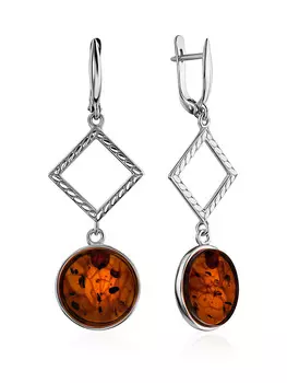 Оригинальные серьги «Каледония» из янтаря
