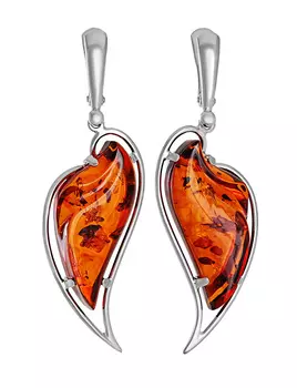 Оригинальные серьги «Палладио» из натурального янтаря