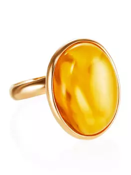 Овальное кольцо из натурального балтийского янтаря