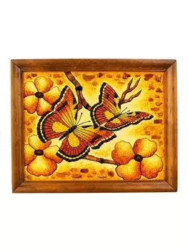 Панно из натурального янтаря «Бабочки»