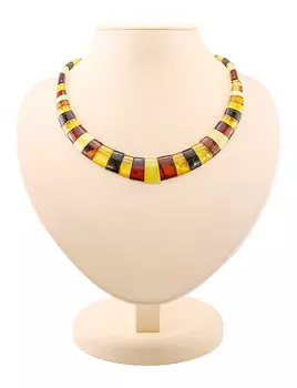 Плоское колье из натурального балтийского янтаря «Египет»