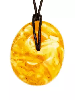 Подвеска «Донат» из натурального пейзажного янтаря