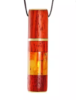 Подвеска из дерева и янтаря «Индонезия» с флеш-картой на 16 Gb