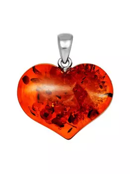 Подвеска из натурального коньячного янтаря «Сердце»