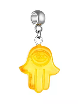 Подвеска из натурального янтаря «Хамса»