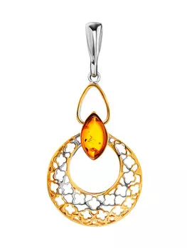 Подвеска, украшенная янтарём коньячного цвета «Согдиана»