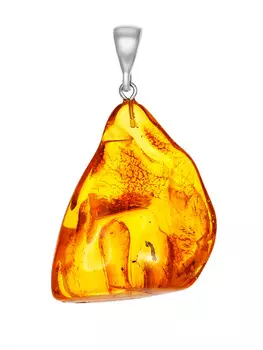 Подвеска из золотистого янтаря с включением насекомого