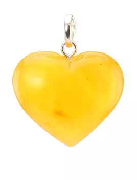 Подвеска «Сердце» из натурального полупрозрачного балтийского янтаря