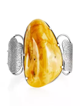 Потрясающий объёмный браслет из натурального цельного янтаря