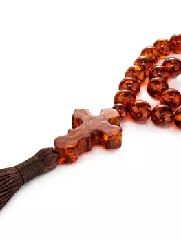 Православные четки из натурального янтаря «Шар калёный»