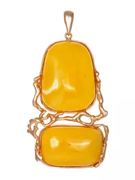 Роскошная подвеска из янтаря и серебра с позолотой «Версаль»