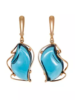 Роскошные золотые серьги со вставками из топаза Лондон «Серенада»