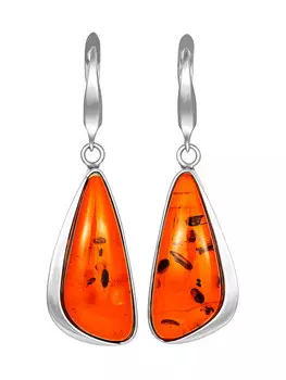 Серьги из цельного искрящегося янтаря «Глянец»