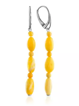 Серьги из янтаря «Богемия» белые