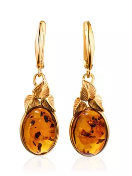 Серьги «Кармен» из янтаря коньячного цвета
