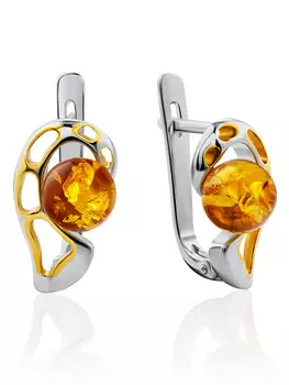 Серьги «Мадагаскар» из натурального янтаря