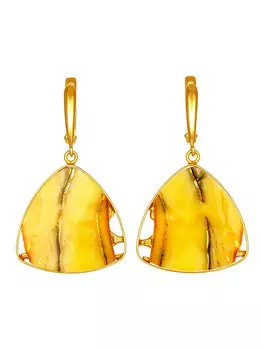 Серьги «Модерн» из натурального янтаря