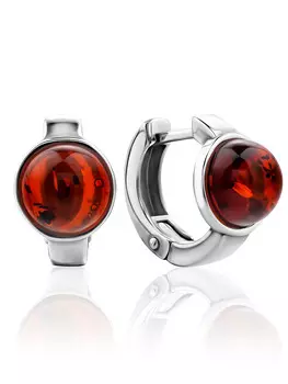 Серьги Palazzo из натурального янтаря коньячного цвета