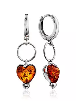 Серьги Palazzo от ifamore™ из серебра и натурального янтаря