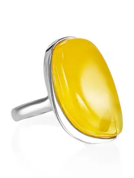 Кольцо с натуральным медовым янтарем «Лагуна»