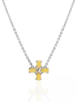 Нежное колье «Суприм» с медовым янтарём