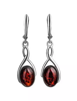 Серьги «Примавера», украшенные вишнёвым янтарём