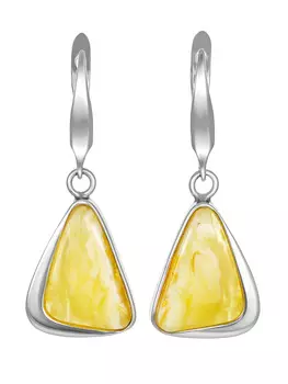 Серьги с натуральным медовым янтарем «Лагуна»