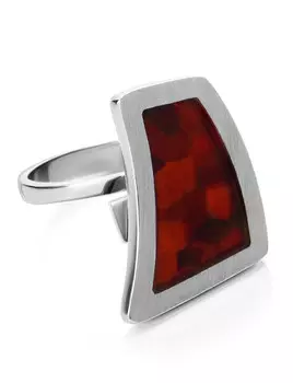 Стильное кольцо из натурального янтаря London