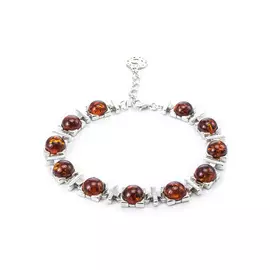 Стильный и яркий браслет с янтарём «Рондо»