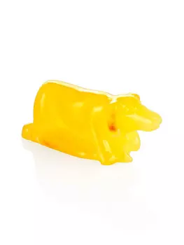 Сувенирная резная фигурка из натурального янтаря «Такса»